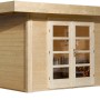 Weka Holz-Gartenhaus Designhaus 126 Plus mit Flachdach, unbehandelt, mit Doppeltür.