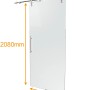 inova Glasschiebetür, satiniert, 900x2080mm, mit offener Laufschiene und Stangengriff.