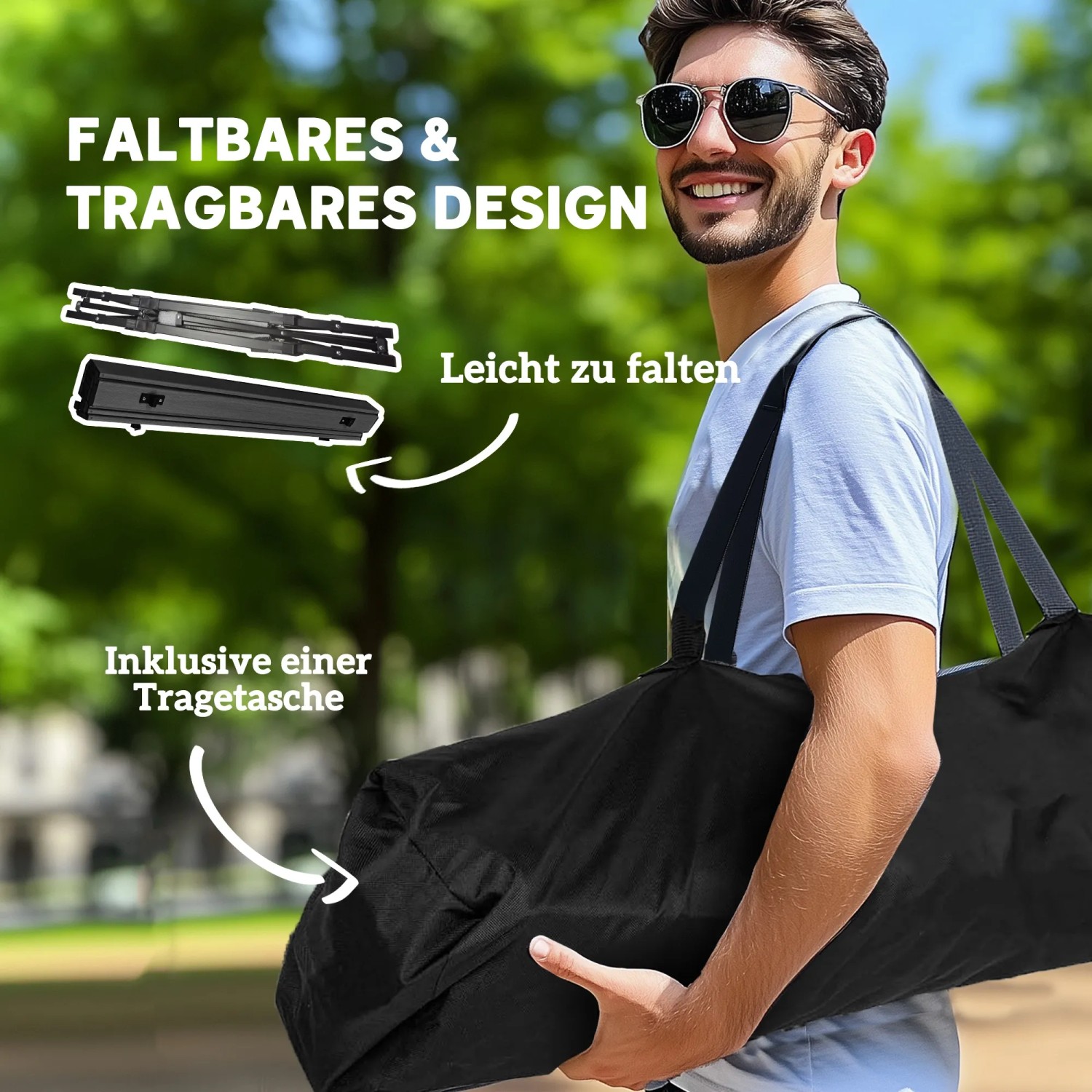 Outsunny Campingtisch, faltbar in Tragetasche. Ideal für Camping & Outdoor.