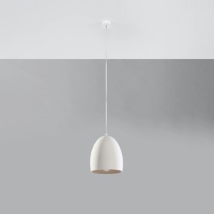 Weiße Keramik Pendelleuchte Flawiusz von Sollux Lighting für Lampen & Leuchten.