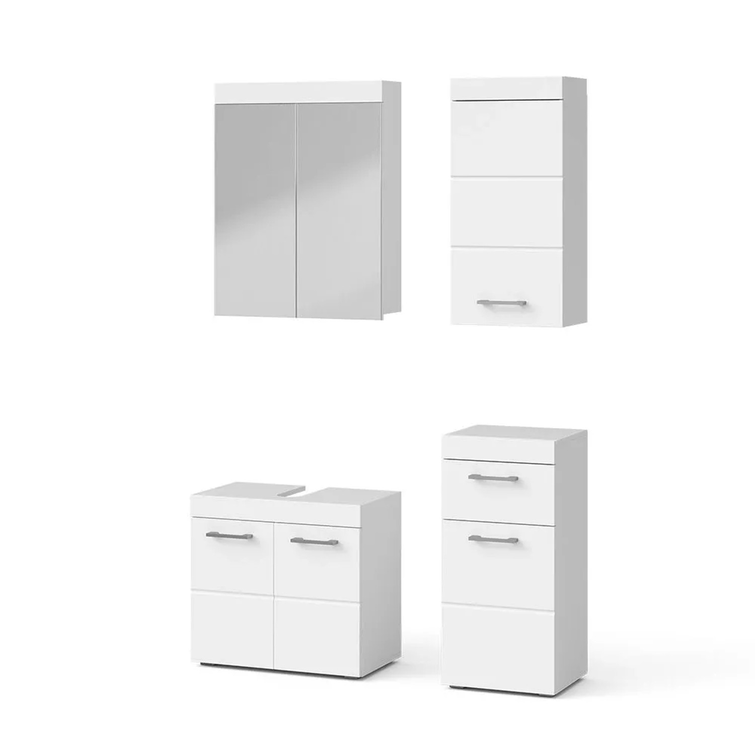Vicco Badmöbel-Set Luna Weiß 60 x 56 4-teilig