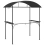 Anthrazitfarbener vidaXL Grillpavillon mit Stahlrahmen und Seitenablagen.