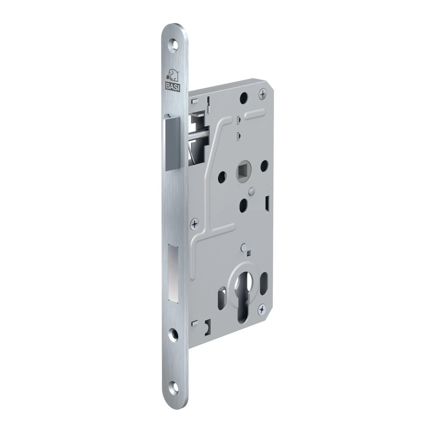 BASI Zimmertürschloss ES 928 PZW DIN Rechts/Links Rundstulp 20 mm Edelstahl Falle/Riegel Aluminium 9280-5510