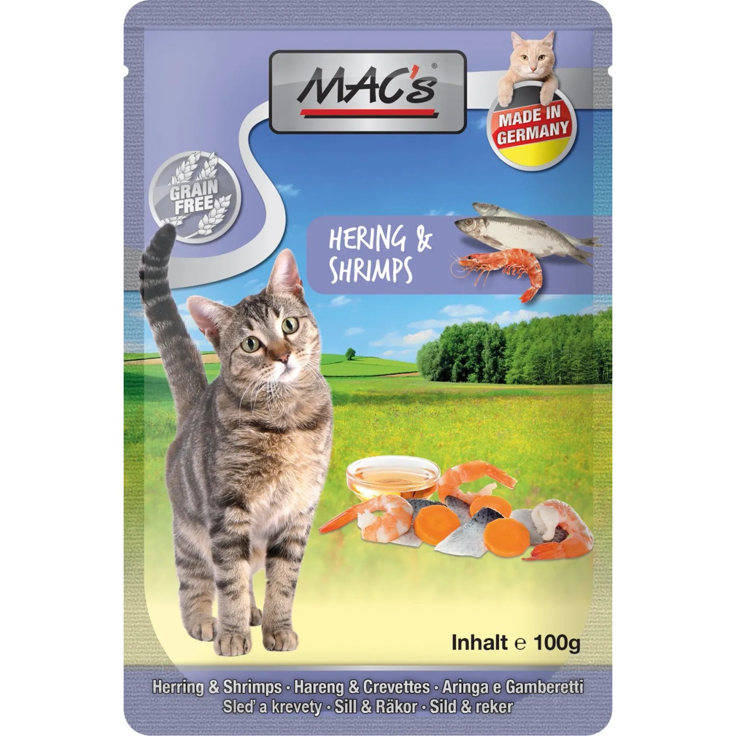 Mac's Katzen-Nassfutter Hering und Shrimps 100 g
