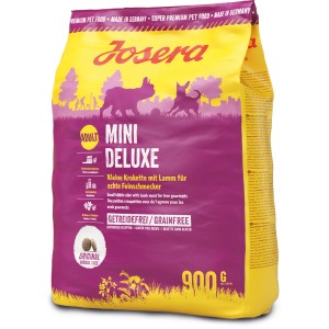 Josera Mini Deluxe Hundetrockenfutter, 900g Packung mit Lamm für kleine Hunde.