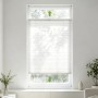 Weißes Plissee Klemmfix Faltrollo am Fenster, blickdicht, verspannt, oben und unten verschiebbar. Sonnenschutz ohne Bohren.