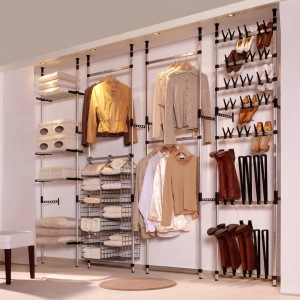 vidaXL Teleskop-Garderobe mit Stangen und Regal Aluminium 321107