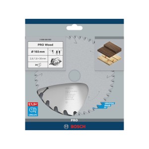 Bosch Kreissägeblatt Pro Optiline, 165 mm, für saubere Holzschnitte.