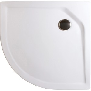 Schulte Viertelkreis Duschwanne 80x80 cm, extraflach, Alpinweiß mit Ablauf