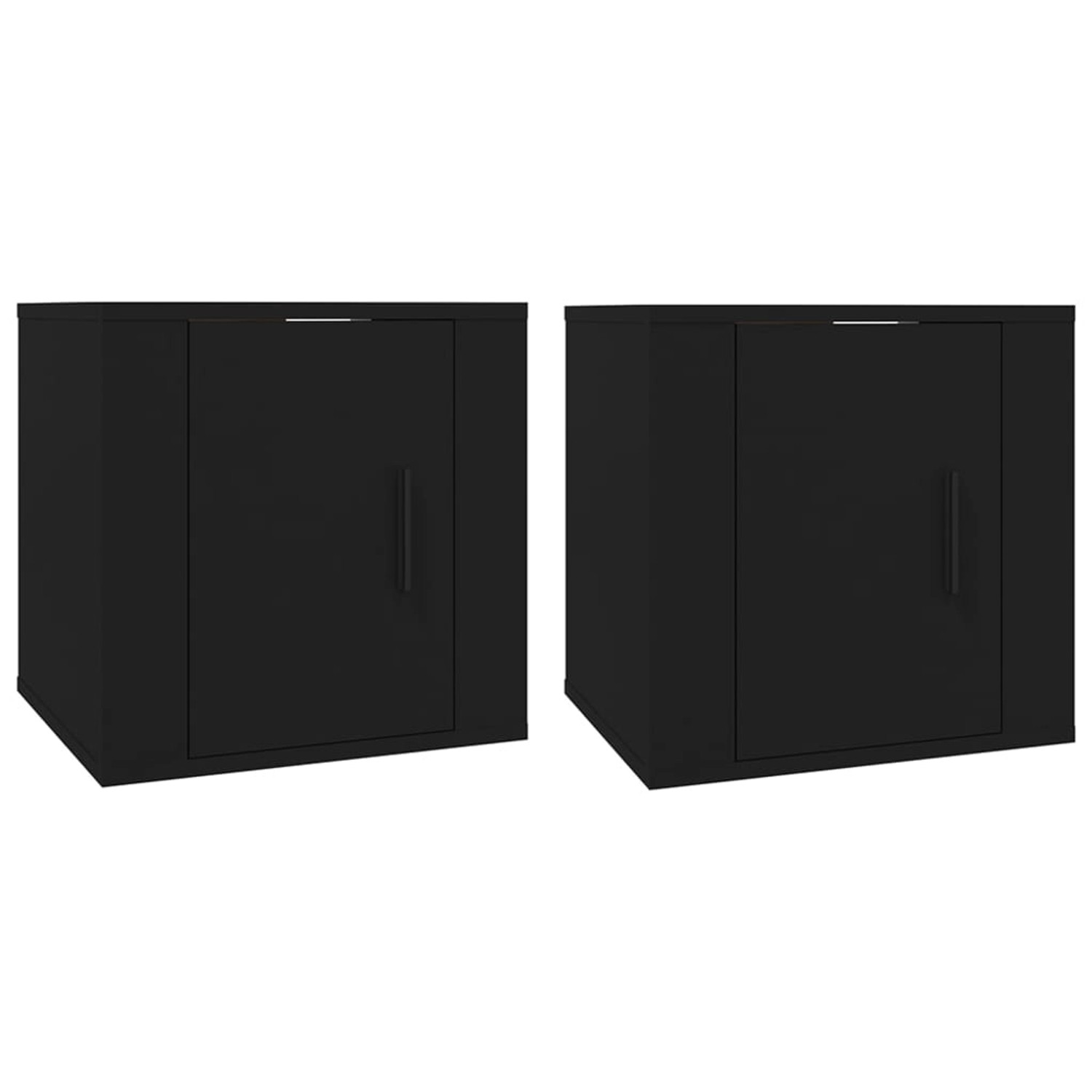 vidaXL TV-Wandschränke 2 Stk Schwarz 40x34,5x40 cm 816643