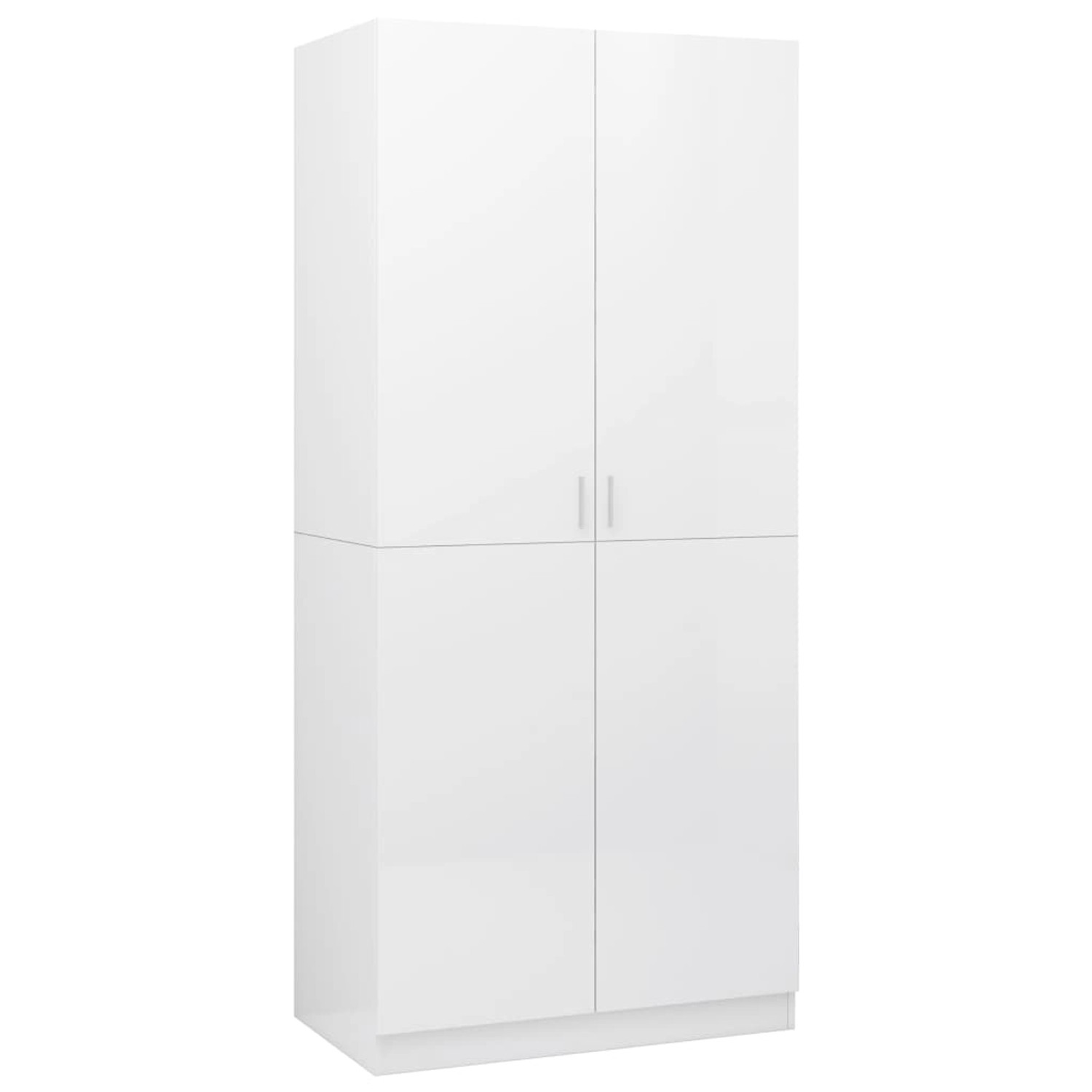 vidaXL Kleiderschrank Hochglanz-Weiß 90x52x200 cm Holzwerkstoff