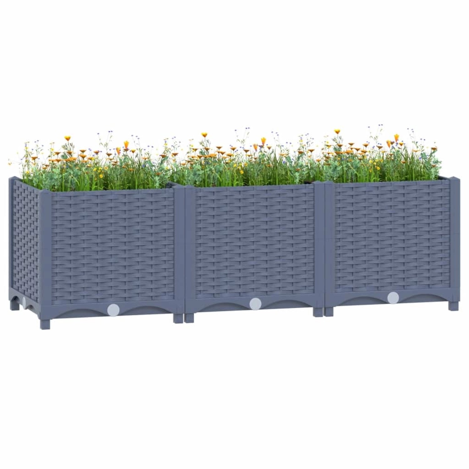 furnicato Hochbeet 120x40x38 cm Polypropylen
