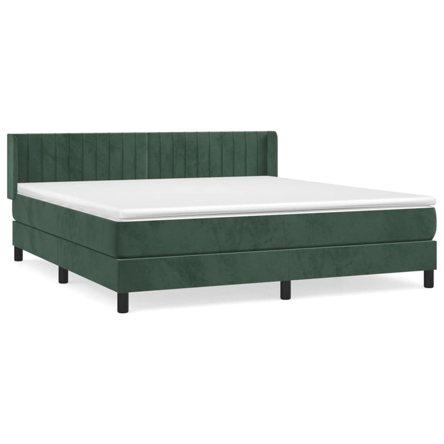 vidaXL Boxspringbett mit Matratze Dunkelgrün 160x200 cm Samt1468270 günstig online kaufen