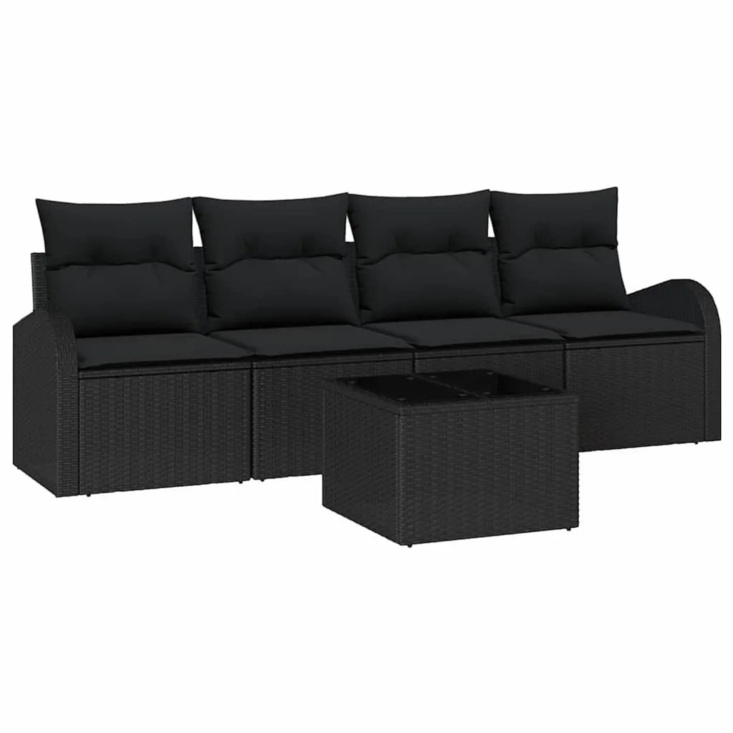 vidaXL Gartensofa-set Schwarz 55 x 55 x 37 cm Poly-Rattan 3345913 günstig online kaufen