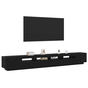 Modernes, schwarzes 3-teiliges TV-Schrank Set aus Holzwerkstoff, 300x35x40 cm.