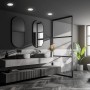 3er Set Briloner LED Einbaustrahler in Chrom-Matt im modernen Bad.