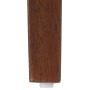 Detailaufnahme: Dunkles Holzbein mit Bodenschoner des MCW Esszimmerstuhls M58.