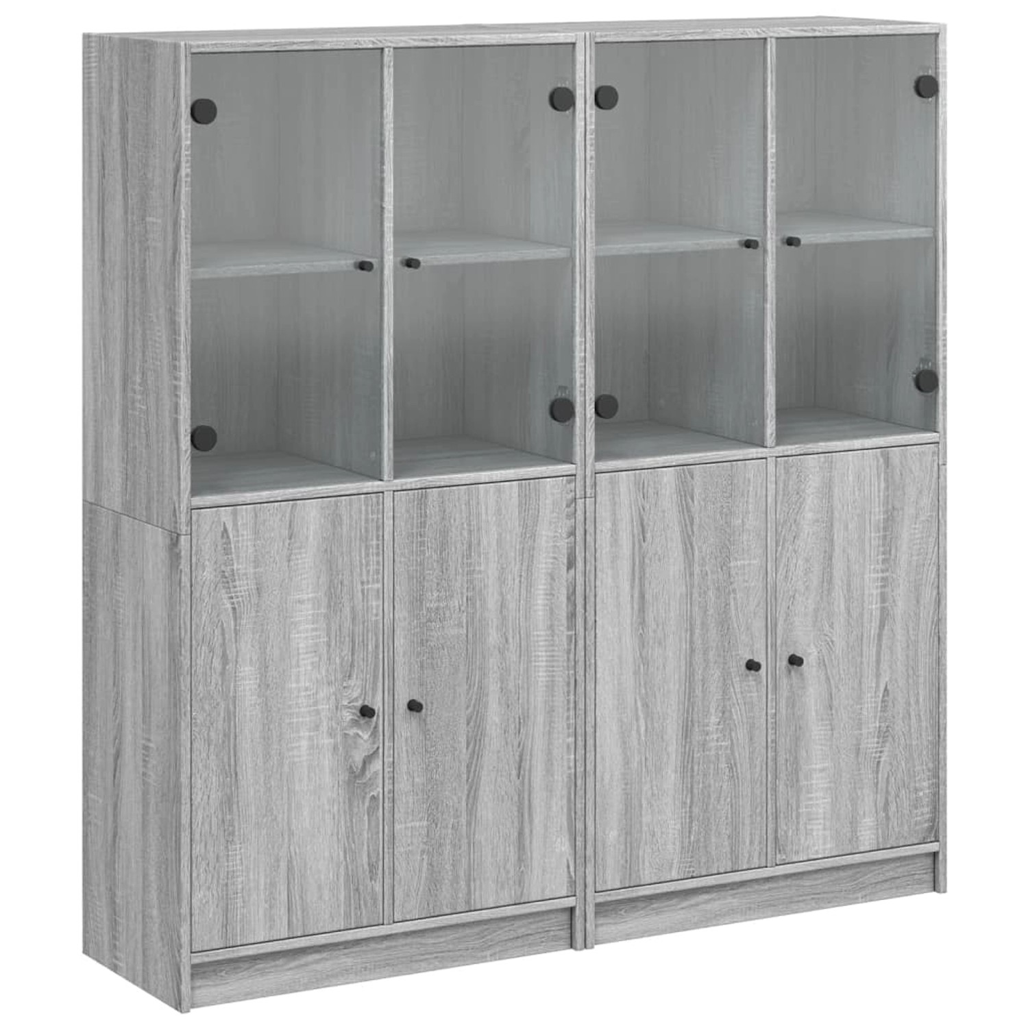 vidaXL Bücherschrank mit Türen Grau Sonoma 136x37x142 cm Holzwerkstoff 3206 günstig online kaufen