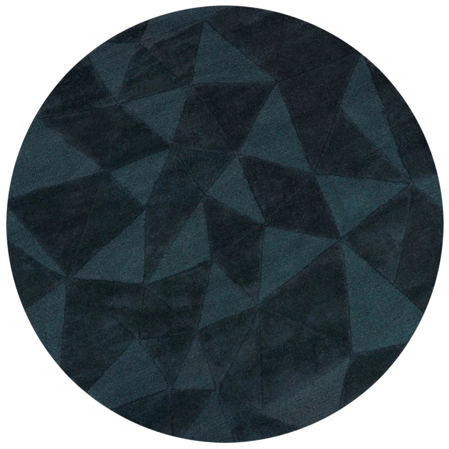 Flair Rugs Wollteppich Shard Ø 160 cm Dunkelblau