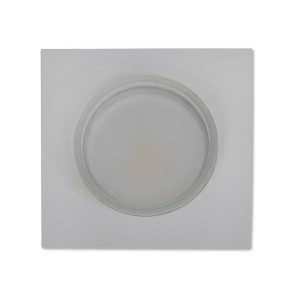 Quadratischer, weißer LED-Einbaustrahler Miro für Feuchträume, 8,5x8,5cm.