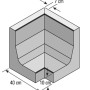 Grauer Winkel-Eckstein 40x40x40 cm für Einfassungen, Stufen und Mauersysteme.