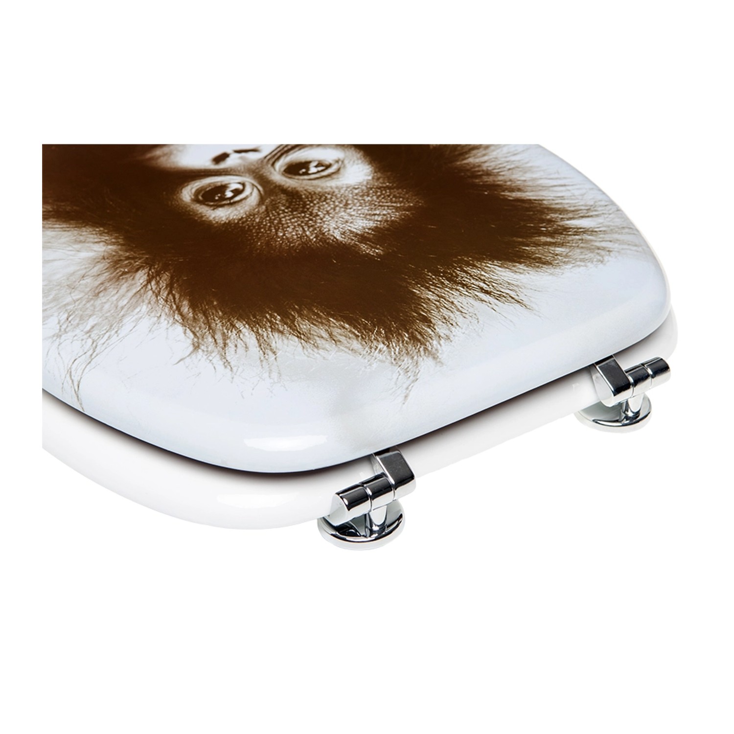 Sanilo WC-Sitz Alfred aus Holz mit Affen-Motiv, stabiler Toilettendeckel für jedes Badezimmer.