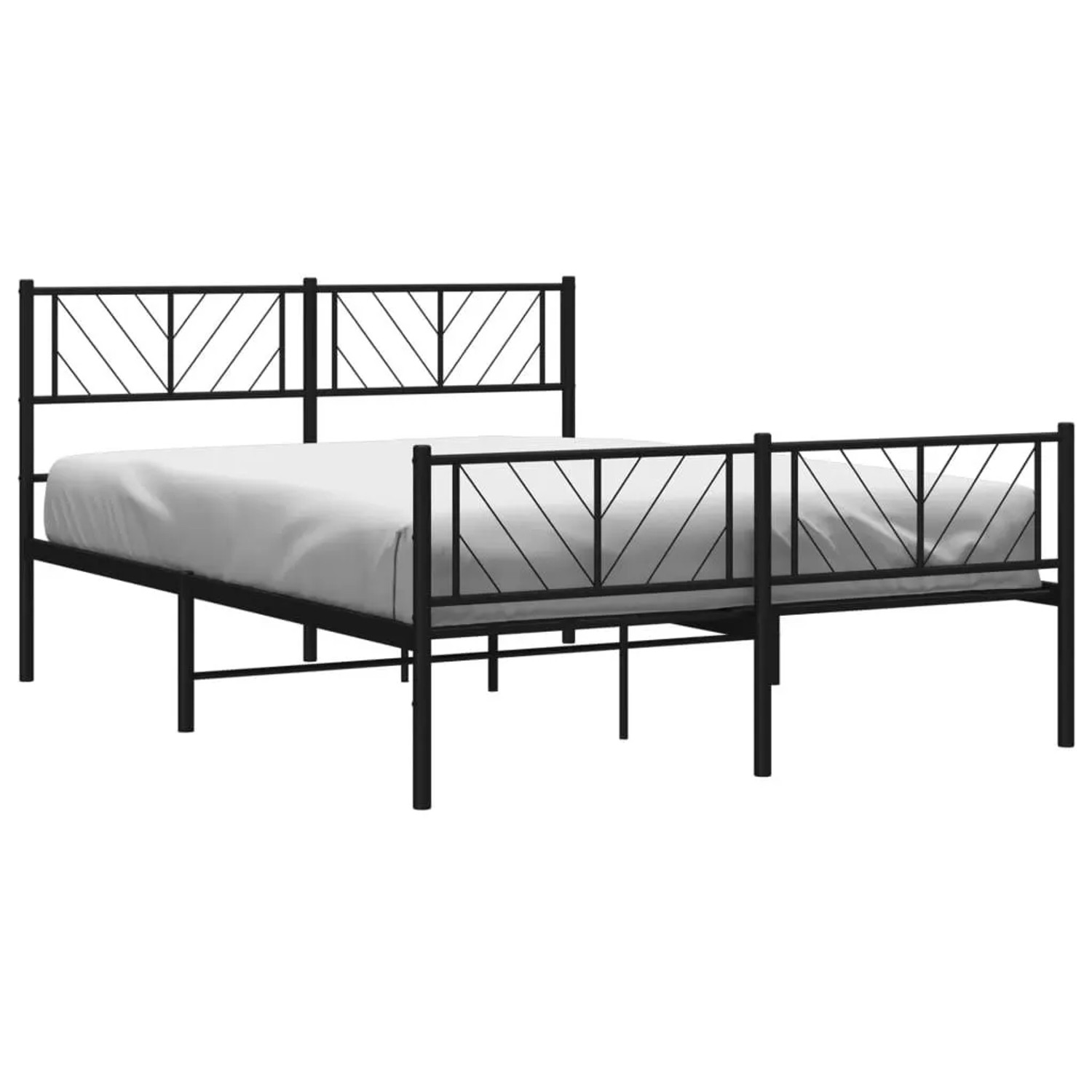 vidaXL Bettgestell mit Kopf- und Fußteil Metall Schwarz 140x200 cm 372198 günstig online kaufen