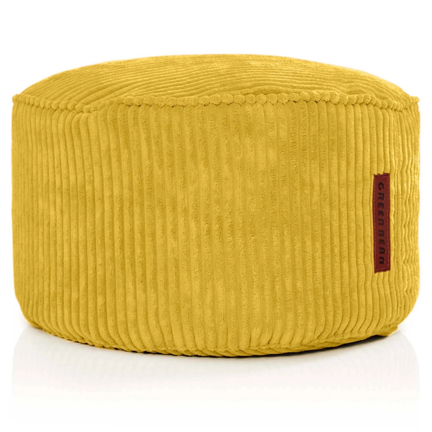 Green Bean Sitzpouf Pouf 45 x 25 cm Cord Waschbarer Bezug mit EPS-Perlen-Füllung Gelb