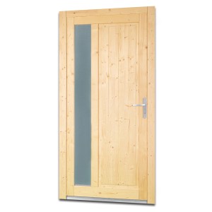 Nebeneingangstür Panto NET 511 Fichte Natur, 98x200 cm, Anschlag rechts, mit Lichtausschnitt.