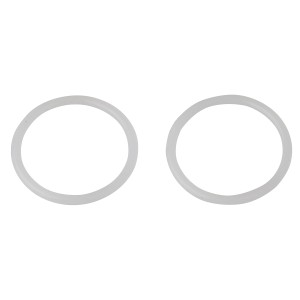 Zwei weiße Kirchhoff O-Ringe aus Silikon, 32x38x3 mm, für Siphon-Exzenter-Verschluss.