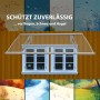 TRUTZHOLM Türvordach 115x100cm, Aluminium, transparent. Wetterschutz für Haustür und Eingangsbereich.
