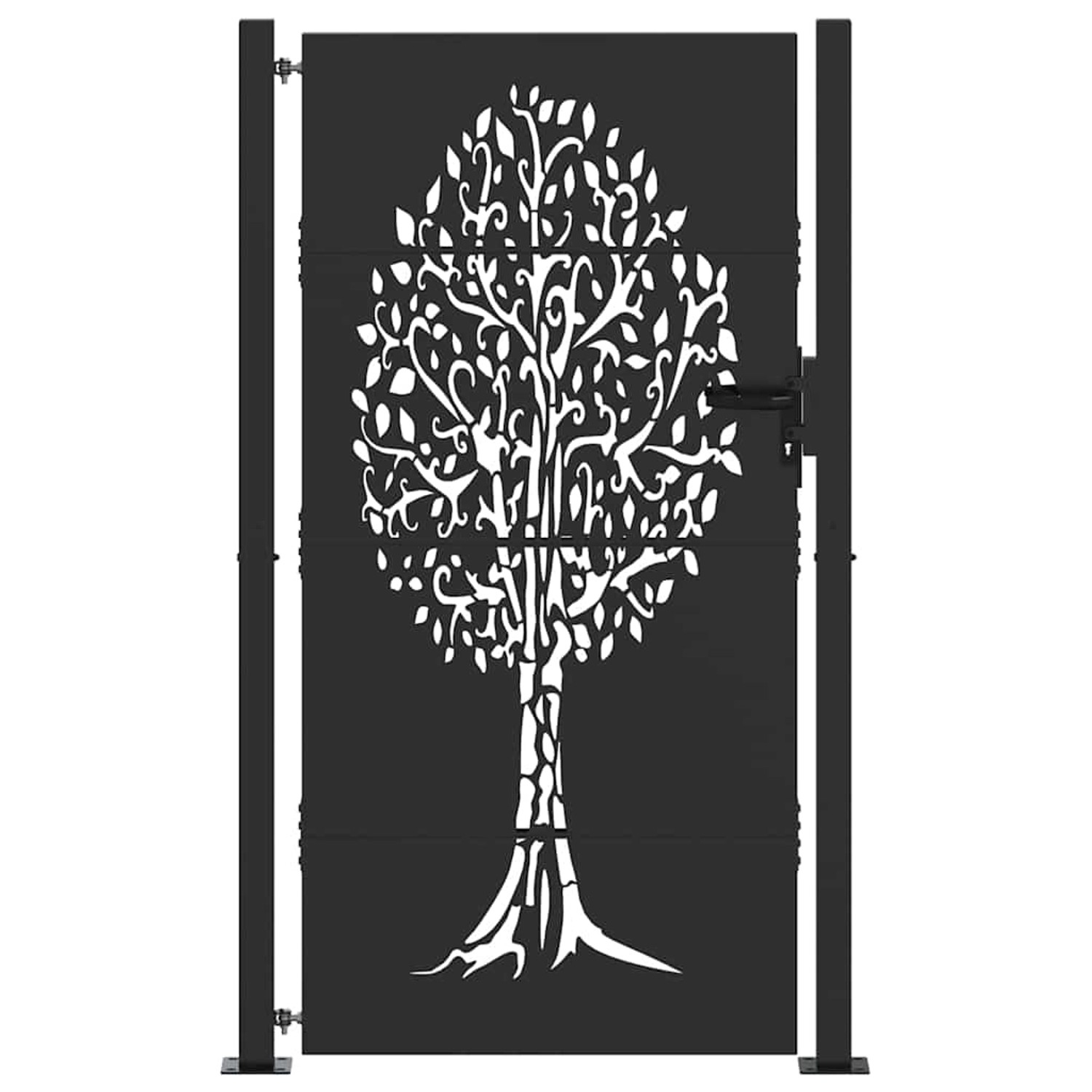 vidaXL Gartentor Schwarz 105 x 175 cm Pulverbeschichteter Stahl 42015887 günstig online kaufen