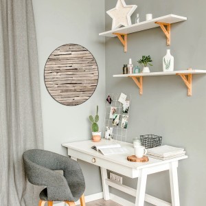 Banjado Magnettafel Rund Größe 47cm Magnetwand Schwarz Aus Metall Magnetpinnwand Pinnwand Motiv Steinplatten
