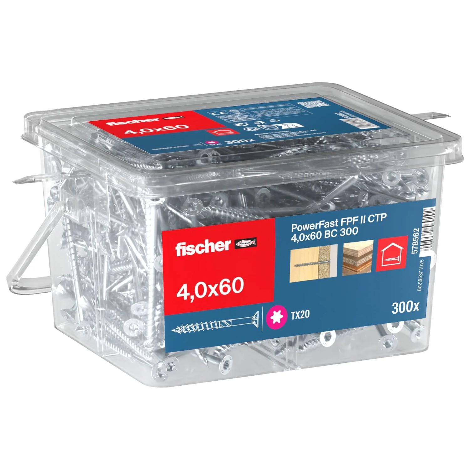 Fischer Schraube PowerFast II Ø 4 x 60 mm 300 Stk