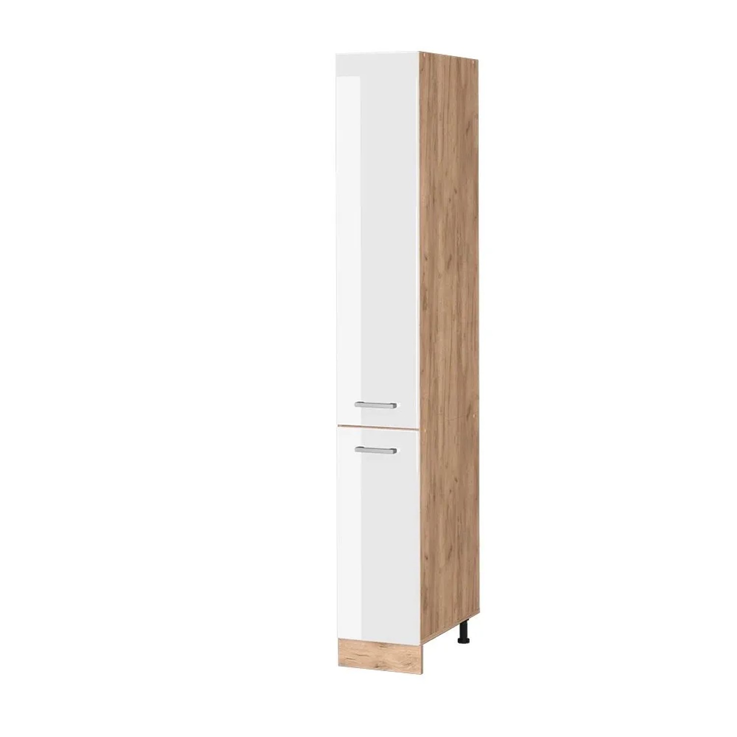 Vicco Apothekerschrank R-Line Medizinschrank für die Küche Weiß Hochglanz Goldkraft Eiche 30 cm