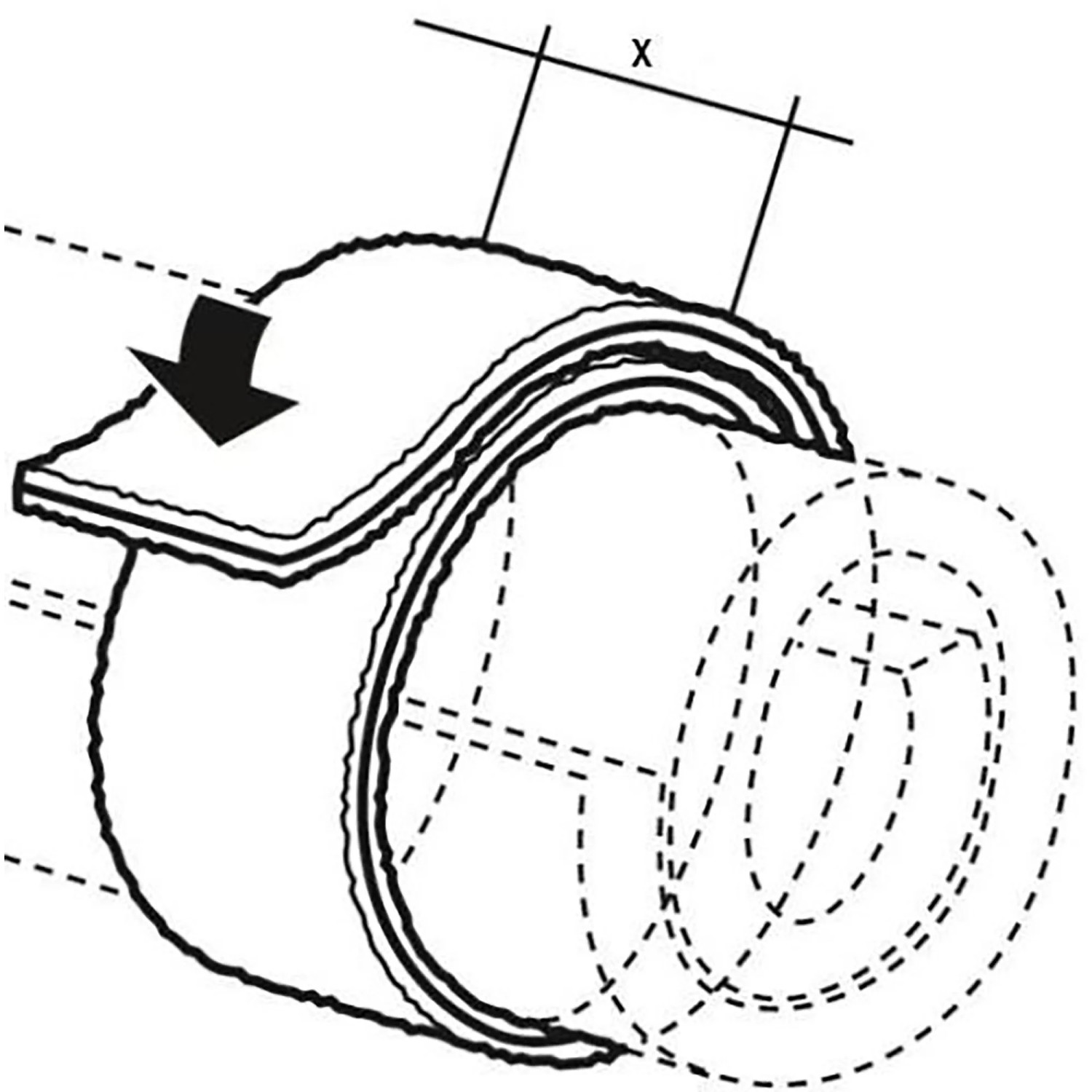 Conacord Klett-/Flauschbinder, 20 cm, Schwarz. Technische Zeichnung zur Befestigung von Objekten.