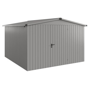 Hörmann EcoStar Gerätehaus Euroline mit Satteldach, 333x325 cm, Graualuminium.