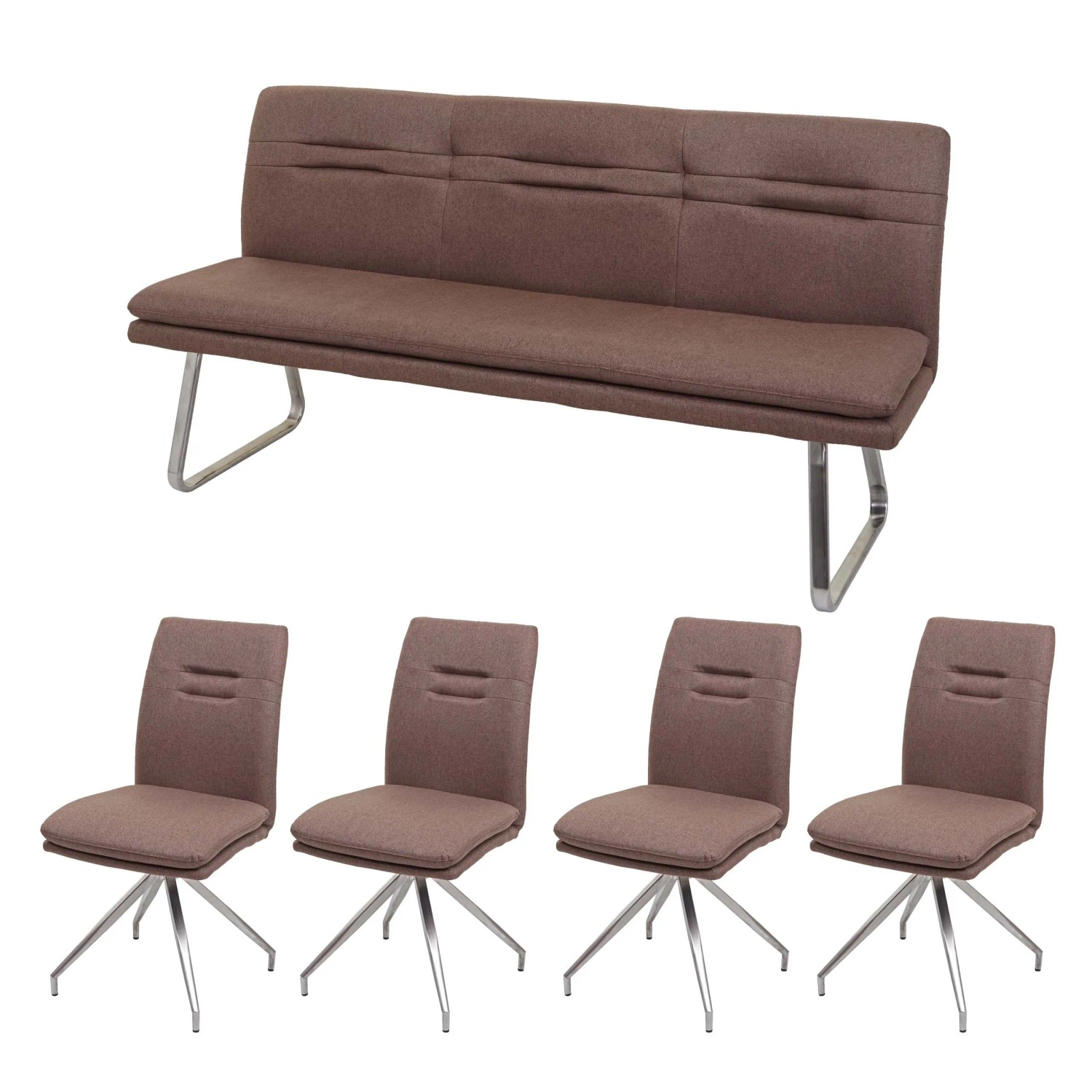 MCW Esszimmer-Set H70 Sitzgruppe Braun 180cm