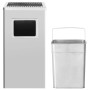 Silberner Edelstahl Standaschenbecher 45L mit Mülleimer und herausnehmbarem Inneneimer. Ideal für draußen.