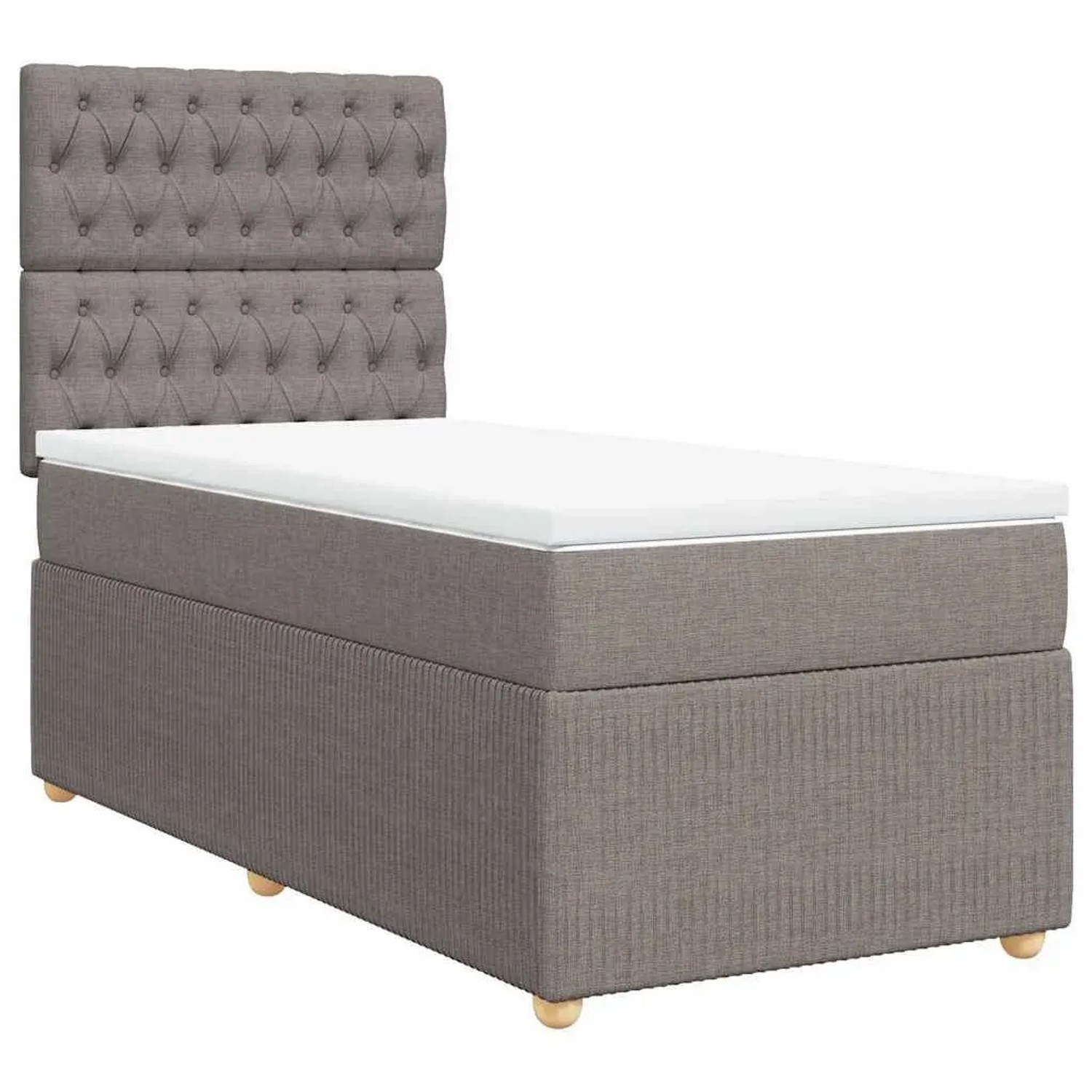vidaXL Boxspringbett mit Matratze Taupe 80x200 cm Stoff 3291894 günstig online kaufen