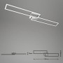 Dimmbare LED Deckenleuchte Frame, 110cm, Chrom-Alu, mit Fernbedienung zur Farbtemperatursteuerung.