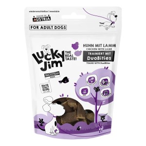 Lucky Jim DuoBities Hunde-Snacks Huhn & Lamm, 70g Packung. Belohnungssnack für Hunde.