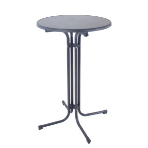 Klappbarer TRUTZHOLM Stehtisch, anthrazitfarben, Durchmesser 70 cm, ideal für Partys und Events.