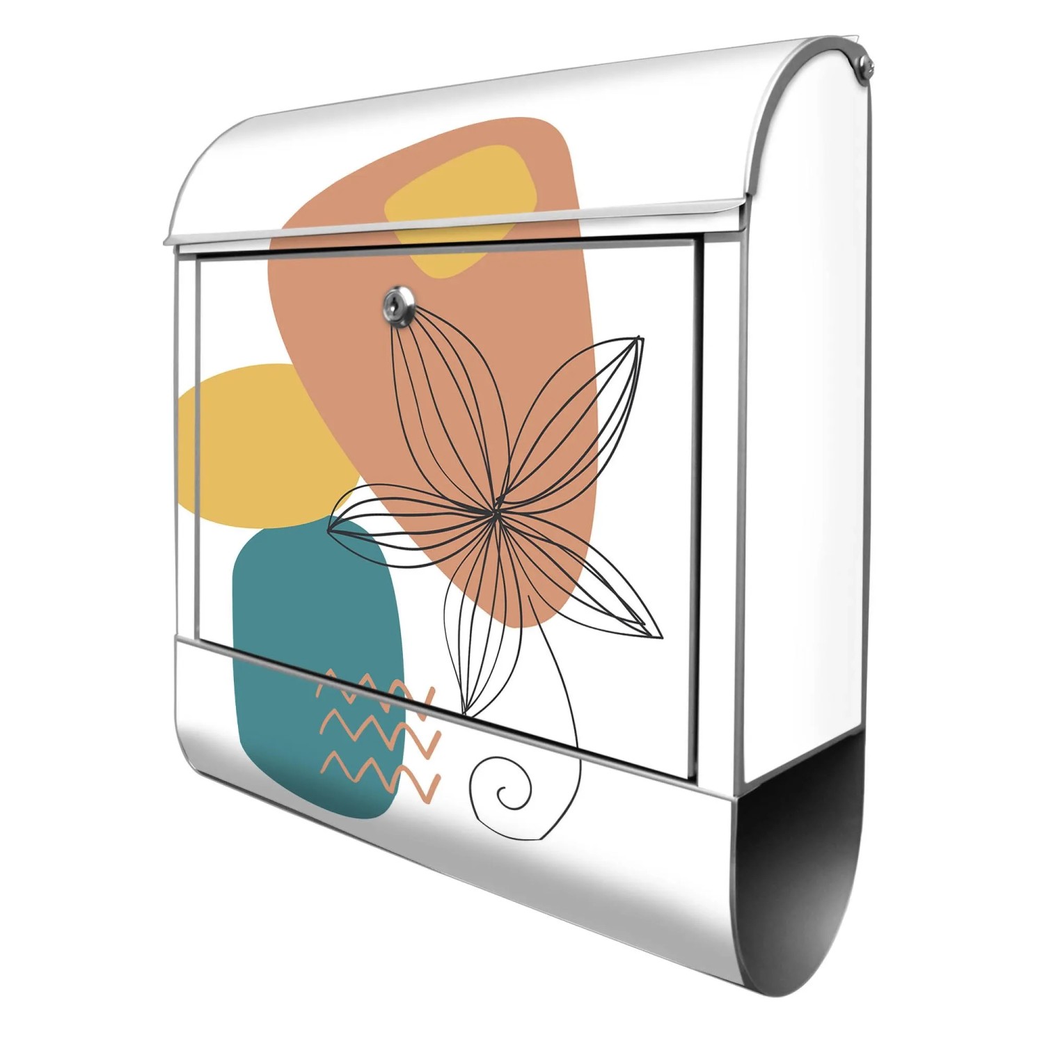 Banjado Design Briefkasten Silber Pulverbeschichtet 39x47x14cm 2 Schlüssel günstig online kaufen