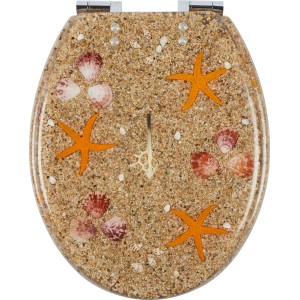 baliv WC-Sitz Carduma II mit Strand-Motiv: Polyresin Toilettendeckel mit Muscheln und Seesternen.