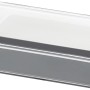 Wenko Schubladeneinsatz Long S, transparente Kunststoffbox mit grauem, rutschfestem Boden.