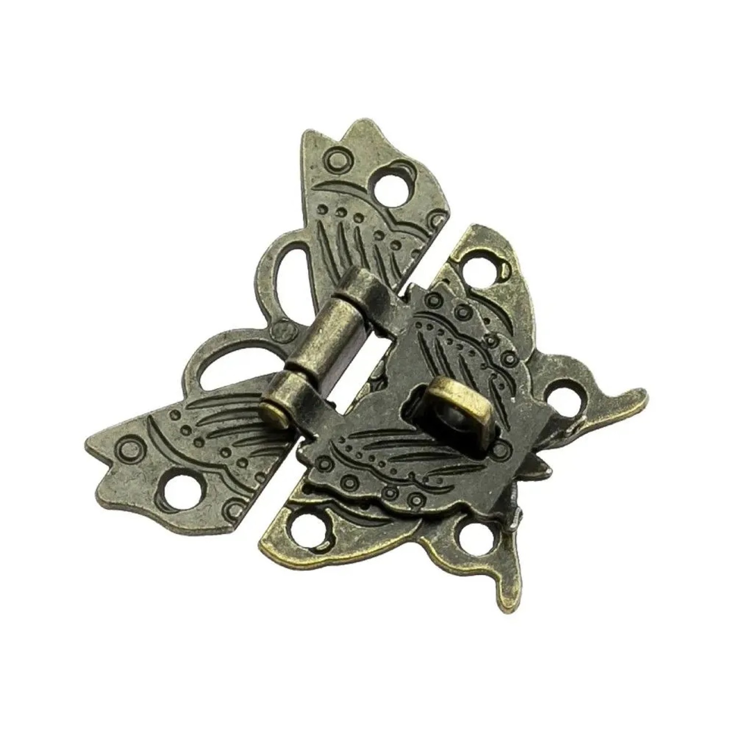 HMF 6495-VS2 Vintage Verschluss Schmetterling mit Schlossöse 50 x 45 mm Bronze_5