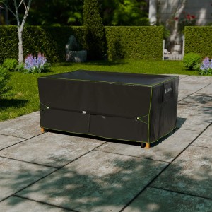 Schwarze Juskys Schutzhülle CoverSafe Pro für Gartenmöbel, 180x120x75 cm.