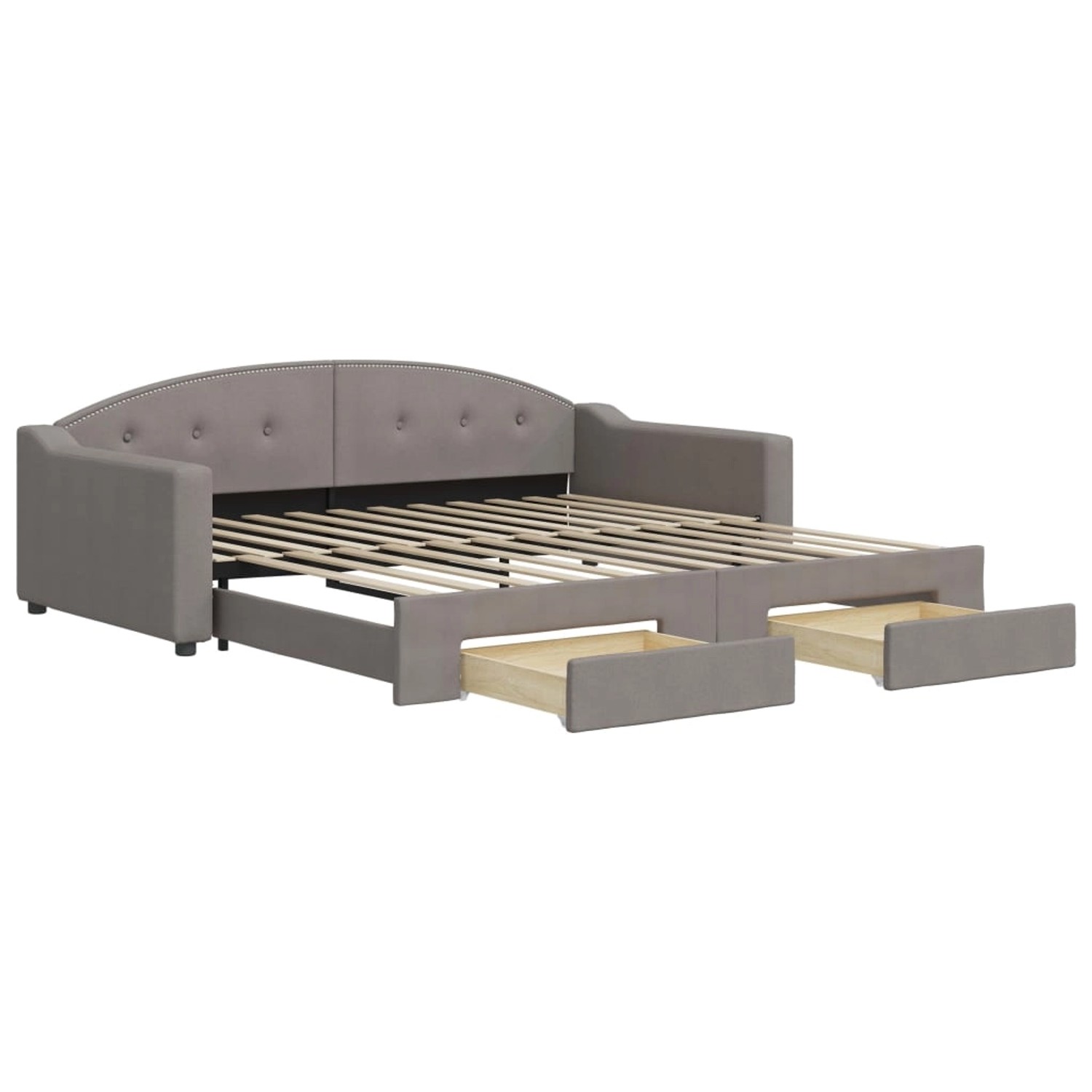 vidaXL Tagesbett Ausziehbar mit Schubladen Taupe 100x200 cm Stoff1909283 günstig online kaufen