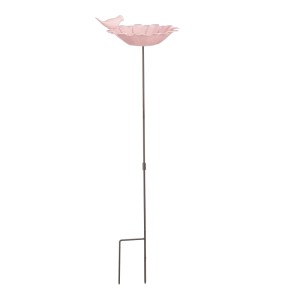 Rosa Mica Decorations Vogeltränke, 78cm hoch, Gartendeko für Vögel.